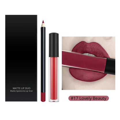 SENKA Private Label Matte Liquid Lipstick + Lip Liner Pens Set Waterproof No Stickiness Long Wear Lip Gloss Make up Gift Set