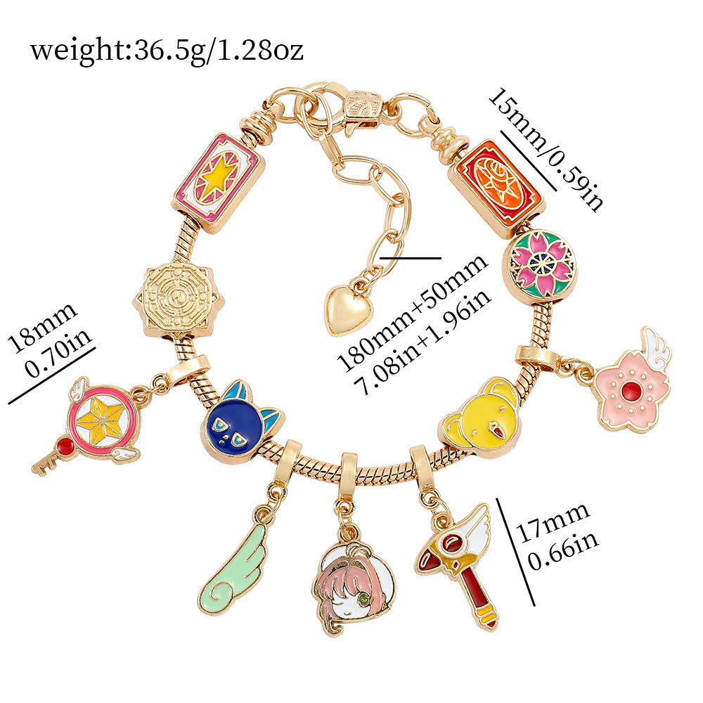 Cross-border Anime SpongeBob SquarePants DIY Beaded Bracelet with Loose Beads for Customizable Jewelry Accessories