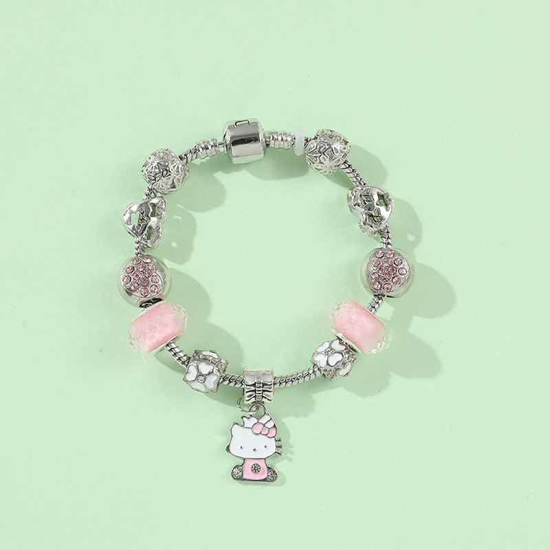 Cross-border Anime SpongeBob SquarePants DIY Beaded Bracelet with Loose Beads for Customizable Jewelry Accessories