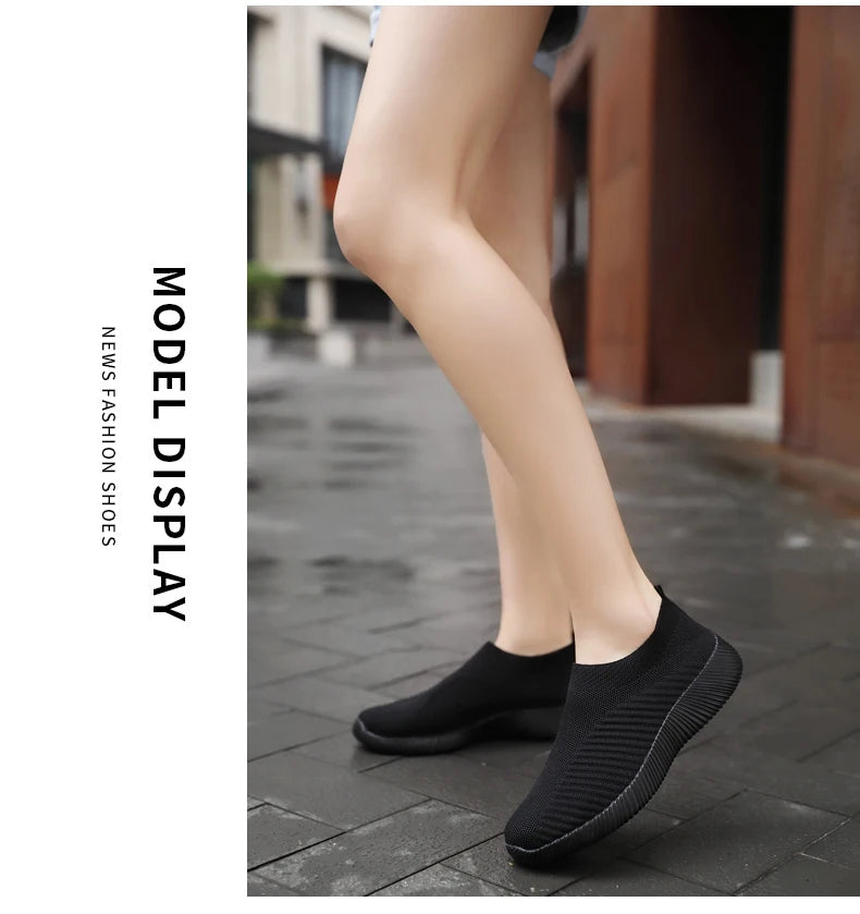 Summer Fashion Women Shoes Soft Outdoor Sneakers Lightweight Comfortable Women Slip On Ladies Loafers Walking Shoes For Woman