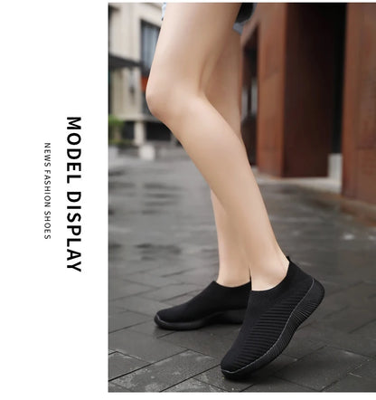 Summer Fashion Women Shoes Soft Outdoor Sneakers Lightweight Comfortable Women Slip On Ladies Loafers Walking Shoes For Woman