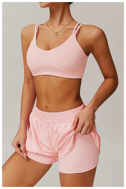 Yoga Shorts for Women Pocket Naked Quick Drying Sports Shorts Fitness Yoga Pants Two Pieces Of Shorts Hip Lifting Running Shorts