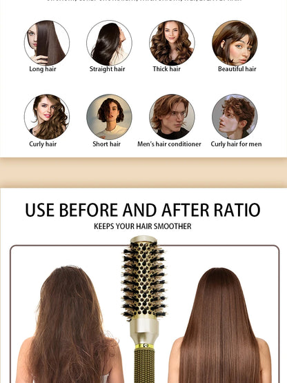 Aluminum Tube Round Barrel Hair Curling Brush Anti Static Round Rolling Brush Pro Barber Hair Rolling Brush Salon Styling Tools