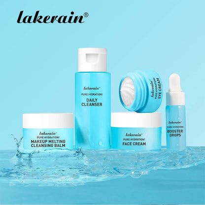 Skincare Mini Kit Cleanser Makeup Remover Moisturiser & Eye Cream For Hydrating Skin Airplane-Friendly Sizes Skincare Set