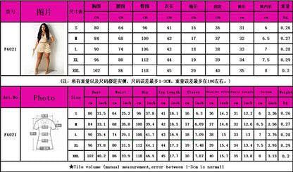 Vsstiar Short Sleeve Square Collar Crop Top And Shorts Summer Solid Color Slim Women Two Piece Set Fashion Casual Tracksuit