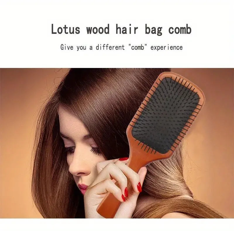 1pc Wooden Airbag Massage Comb Scalp Care Female Curly Hair Household High-grade Anti-static Hair Bamboo Hair Brush Salon