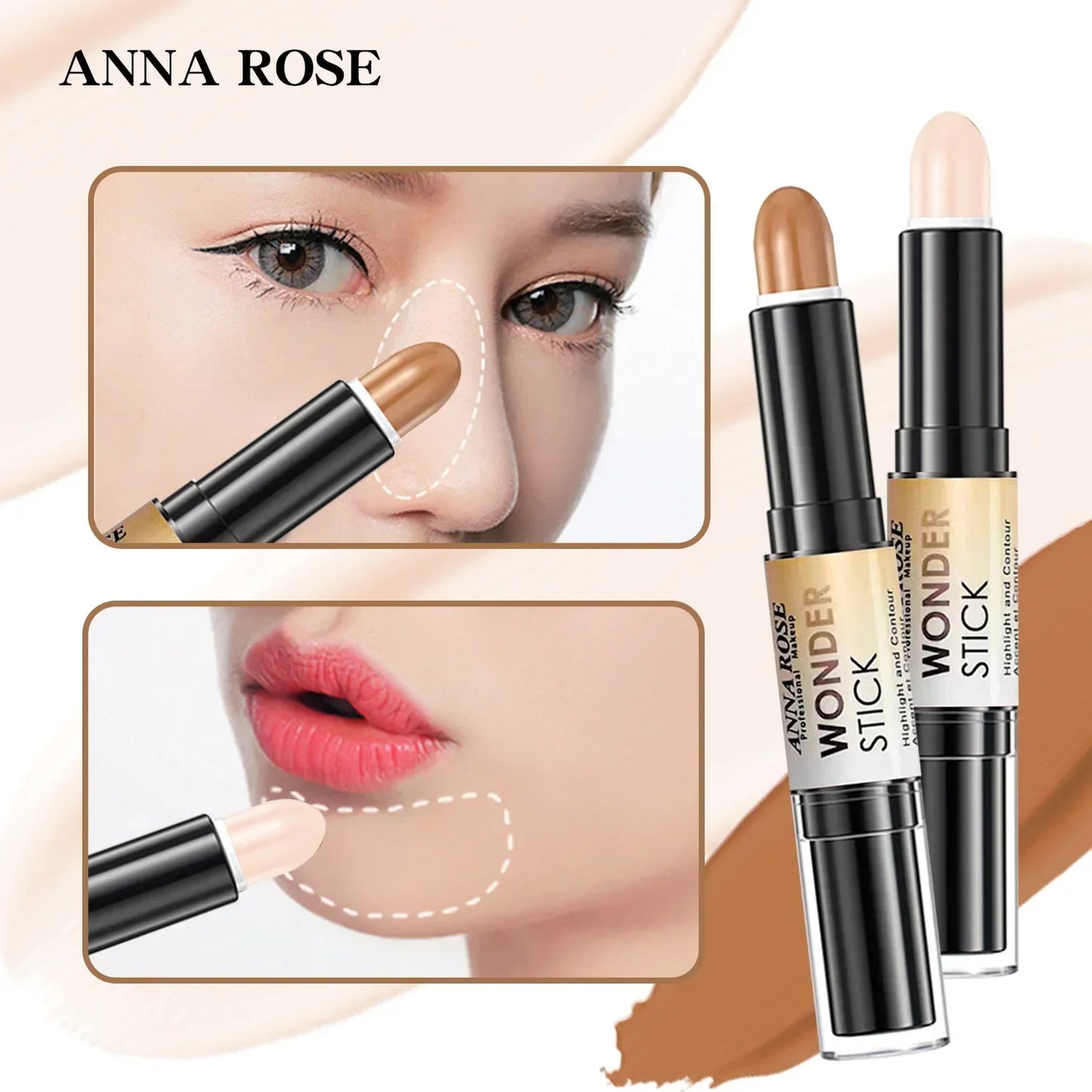 Double-headed Highlight&Contour Stick Face Nasal Shadow Water Proof Lasting Multifunctional Makeup Pen