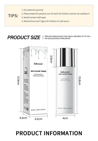 Milk Glow Toner Brightening Skin Powerfully Moisturizes Relieve Dry And Tired Skin Locks In Moisture Beauty Skin Care 100ML