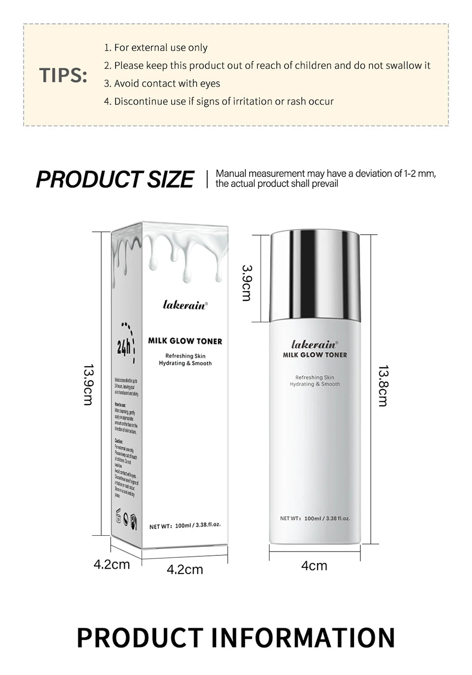 Milk Glow Toner Brightening Skin Powerfully Moisturizes Relieve Dry And Tired Skin Locks In Moisture Beauty Skin Care 100ML