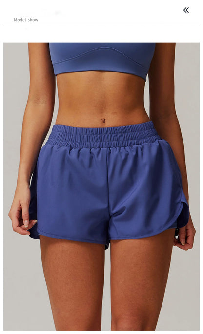 Yoga Shorts for Women Pocket Naked Quick Drying Sports Shorts Fitness Yoga Pants Two Pieces Of Shorts Hip Lifting Running Shorts