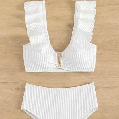 2025 New White Lace Bikini High Waist Sexy Beach Vacation Women's Swimsuit Cross-Border High Quality Chinese Brand AE Stock