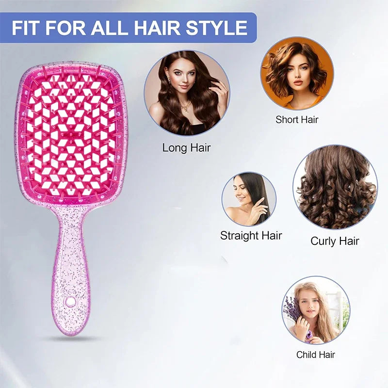 1pcs Tangled Hair Comb Detangling Hair Brush Massage Combs Hollow Out Wet Curly Hair Brushes Home Salon DIY Combs Hairdressing