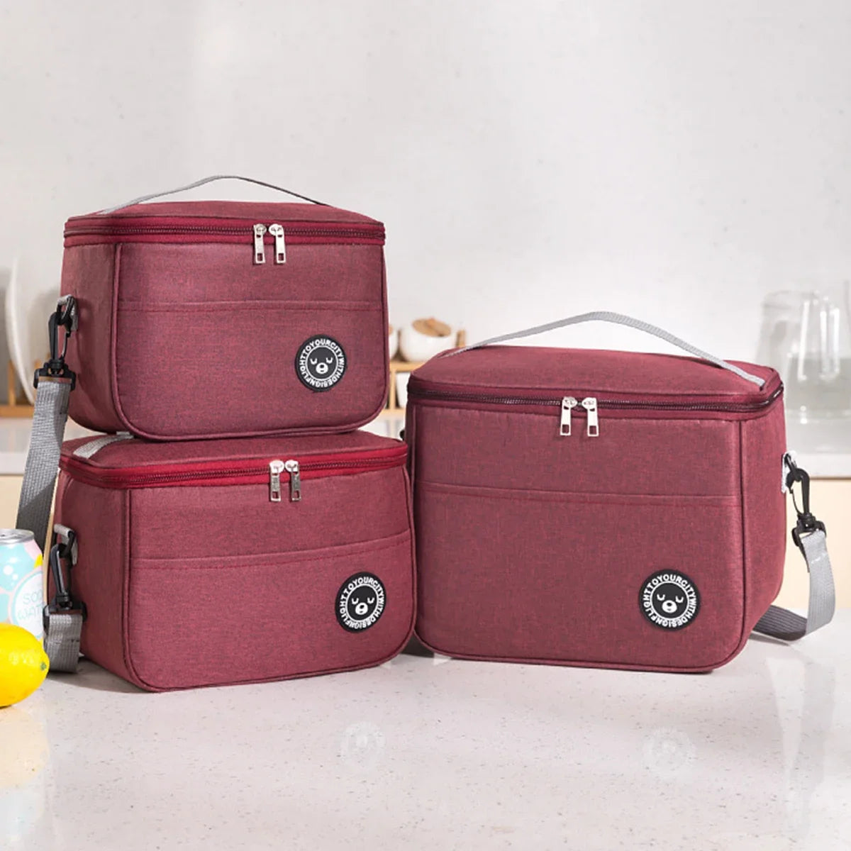 Insulated bag, lunch box, handbag, square insulated bag, aluminum foil thickened bento bag, office worker, student bring food, l