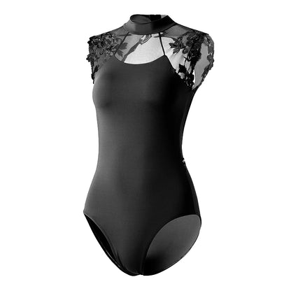 Sexy Dance Leotards One-piece Practice Clothes Women Lace Gymnastics Dancing Costume Adult High Collar Ballet Leotard