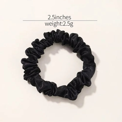 6Pcs Elegant Hair Scrunchies Women Minimalist Simulation Silk Hair Ties Solid Co