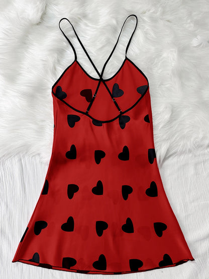 Summer new sexy printed round-neck halter dress for casual and comfortable women's pajamas