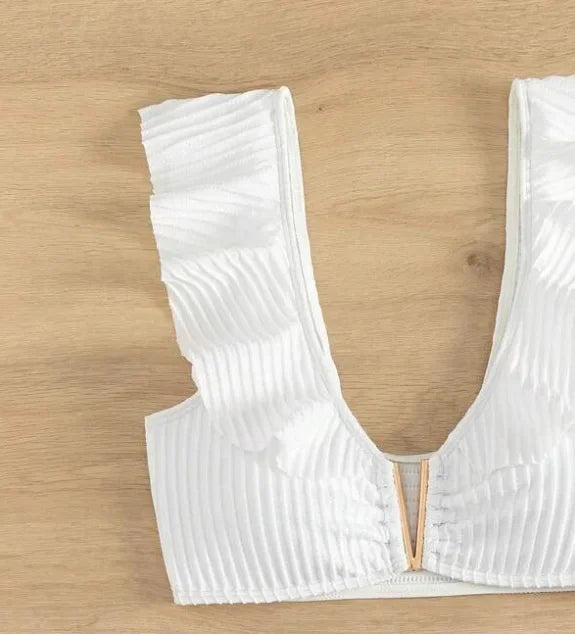 2025 New White Lace Bikini High Waist Sexy Beach Vacation Women's Swimsuit Cross-Border High Quality Chinese Brand AE Stock