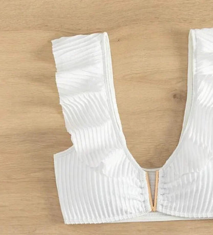 2025 New White Lace Bikini High Waist Sexy Beach Vacation Women's Swimsuit Cross-Border High Quality Chinese Brand AE Stock