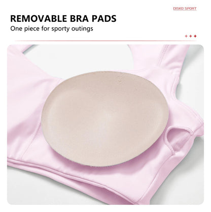 Hearuisavy Breathable Sports Bra Double Shoulder Straps Workout Top For Women Anti-sweat Fitness Top Push up Running Yoga Bra