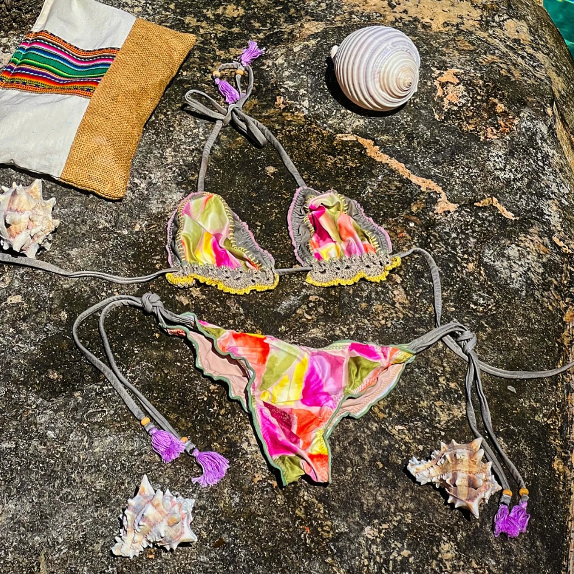 2025 Bandeau Biquini Women Sexy Bikini Push Up Swimsuit Female Swimwear Floral Printed Swim Suit Halter Bathingsuit Beachwear