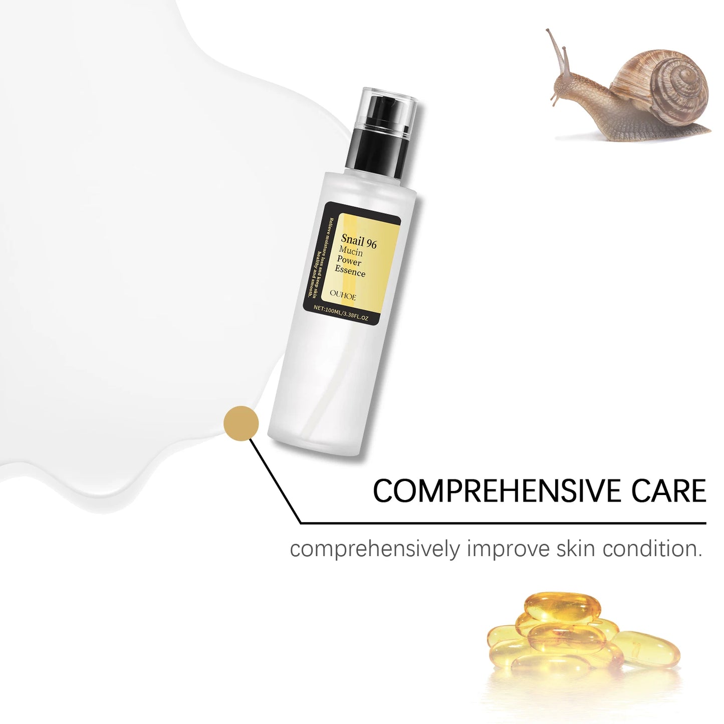 Snail 96 Mucin Power Essence Hydrating Booster Deep Moisture Revitalize Dull Skin Soothing Face Treatment Glow Essence Skin Care