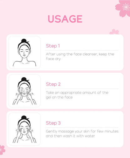 Sakura Face Deep Cleaning Exfoliating Gel Skin Care Whitening Moisturizer Repair Facial Scrub Skin Care 60g