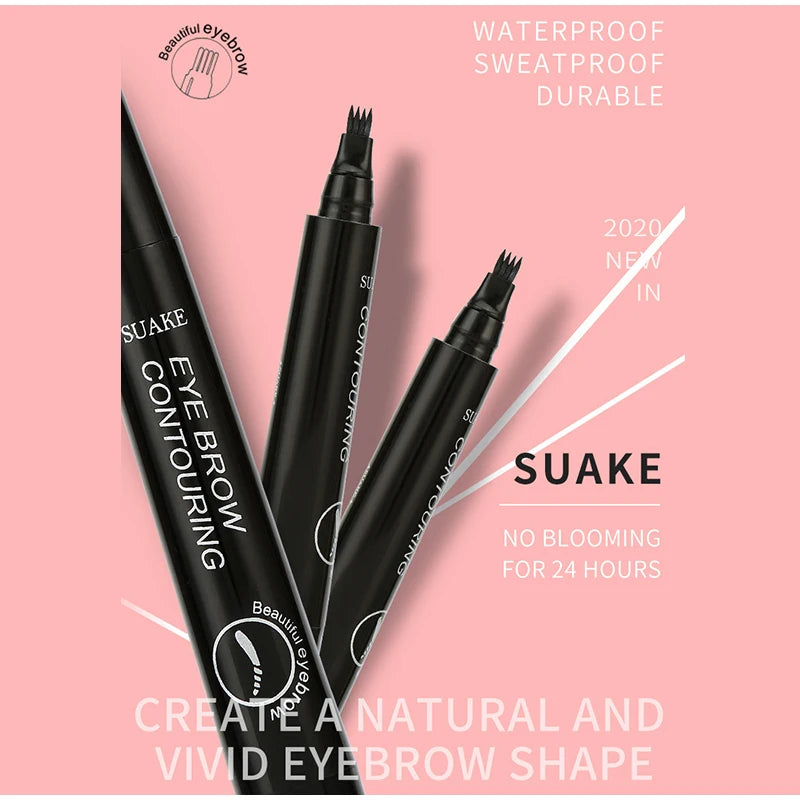 4 Forks Eyebrow Pencil Waterproof Long-lasting Natural Tint Brows Makeup Anti-smudge Non-fading Easy To Draw Eyebrow Cosmetic