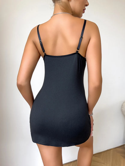 Summer hot Women Nightdress Seductive Pink Deep V Sleeveless Fashion Lace Sleep Pajamas Dress Ladies Lingerie Nightgown Homewear