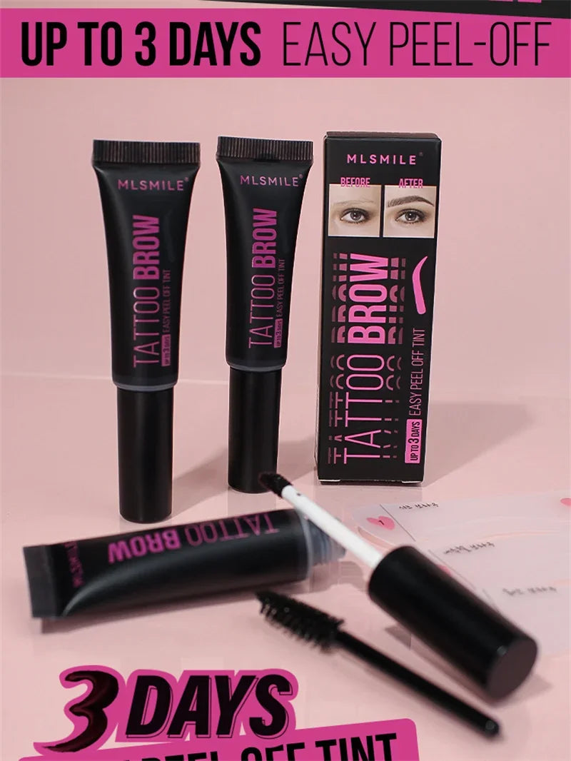 New Tearing Eyebrow Gel Makeup Semi-Permanent Waterproof Long Lasting Tattoo Tint Sweatproof Peel Off Dye Eyebrow Cream Cosmetic