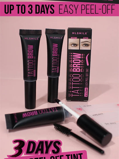 New Tearing Eyebrow Gel Makeup Semi-Permanent Waterproof Long Lasting Tattoo Tint Sweatproof Peel Off Dye Eyebrow Cream Cosmetic