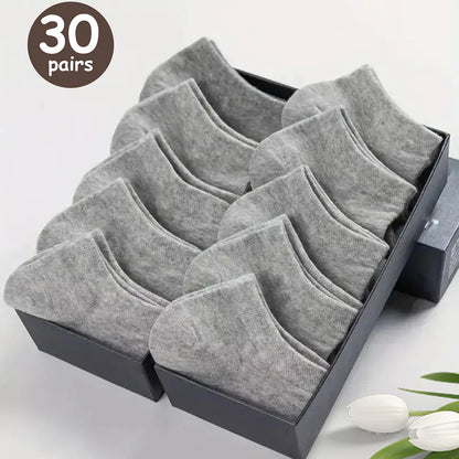 10/20/30/40/50 Pairs Of Breathable Deodorant Men's Low Cut Ankle Socks - Sweat W