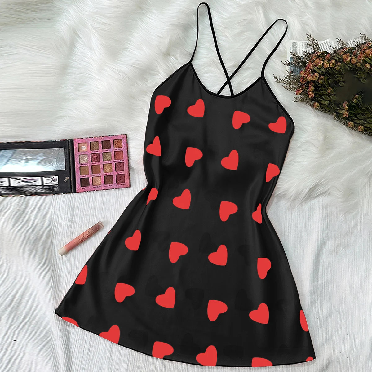 Summer new sexy printed round-neck halter dress for casual and comfortable women's pajamas