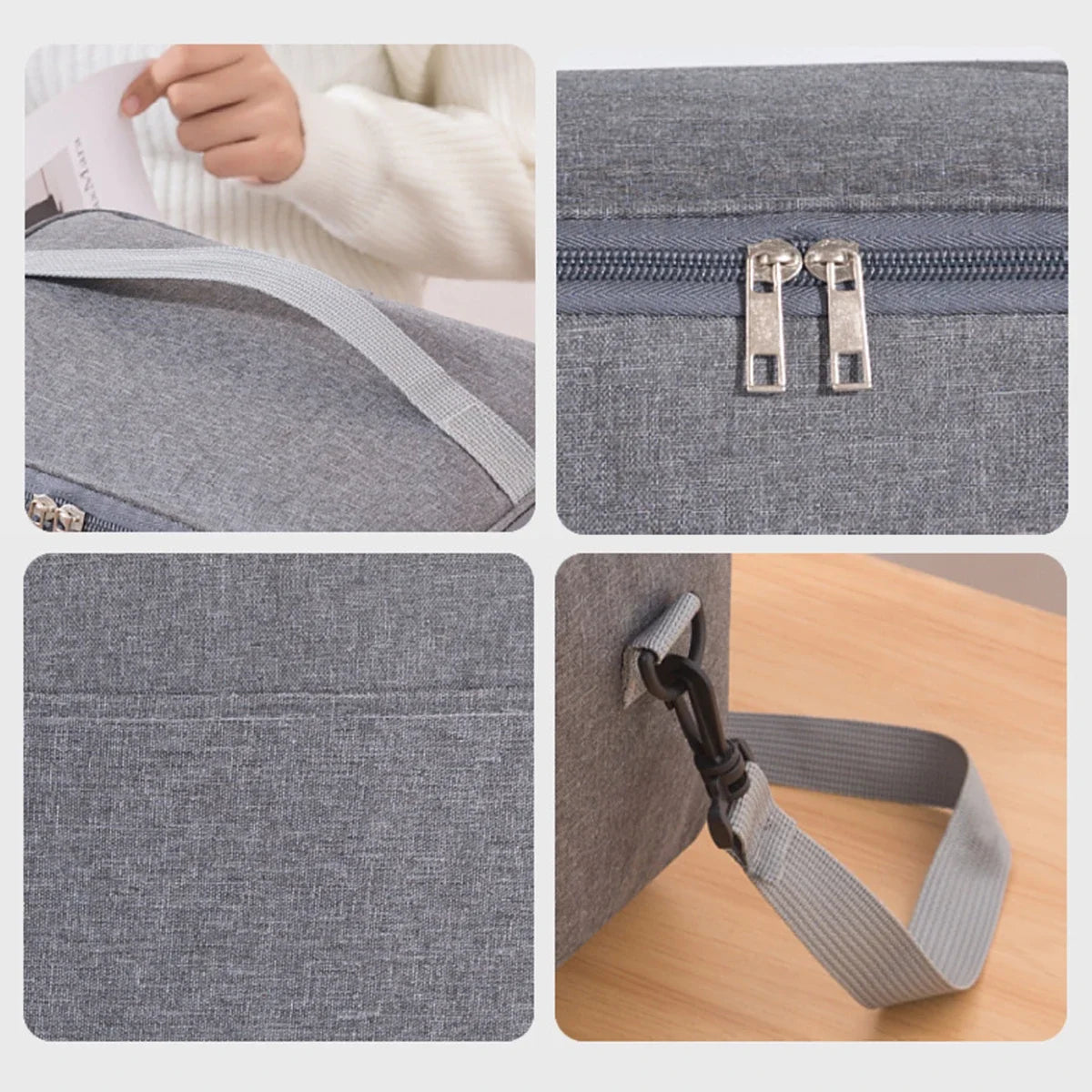 Insulated bag, lunch box, handbag, square insulated bag, aluminum foil thickened bento bag, office worker, student bring food, l