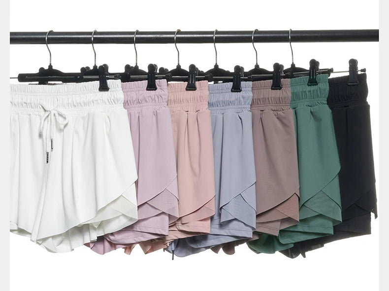 Women Summer Short Sportswear Solid Color Two Pieces Fitness Yoga Set Breathable Quick Dry Gym Suit Loose Workout Clothes