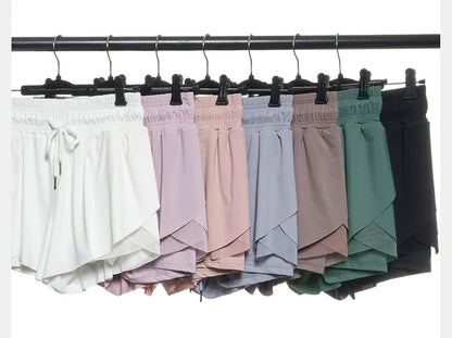 Women Summer Short Sportswear Solid Color Two Pieces Fitness Yoga Set Breathable Quick Dry Gym Suit Loose Workout Clothes