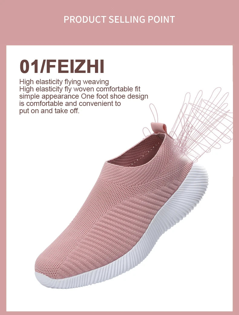 Summer Fashion Women Shoes Soft Outdoor Sneakers Lightweight Comfortable Women Slip On Ladies Loafers Walking Shoes For Woman