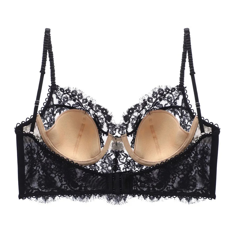 Sexy lace French new strappy bra, backless underwear, women's retro thin vest bra