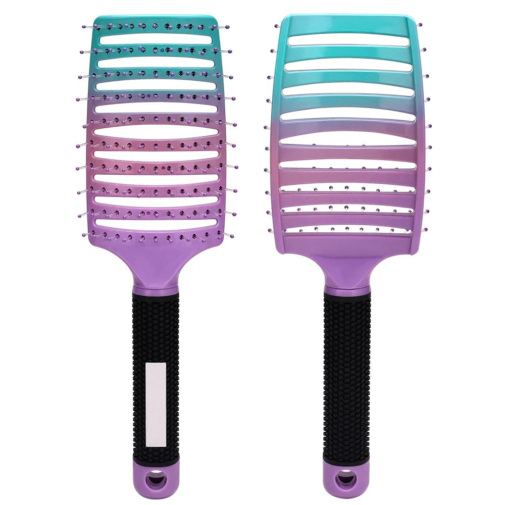 Barber Hair Brush Scalp Massage Comb Women Nylon Pig Sideburns Wet Curly Hair Brush Hairy Big Bend CombStyling Tools ﻿ ﻿