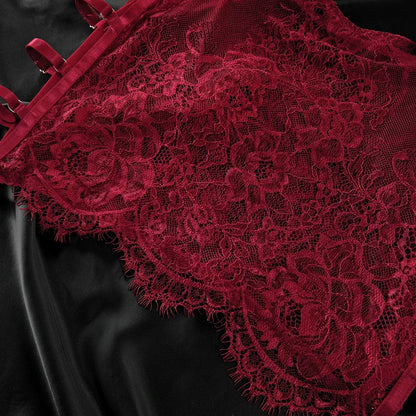 Women's Lingerie Lace Should be Tied with Cutout with Underwire Fishbone Three-piece Underwear Set The cut is slim and elegant