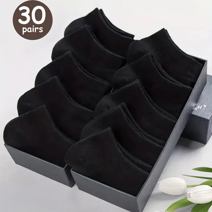 10/20/30/40/50 Pairs Of Breathable Deodorant Men's Low Cut Ankle Socks - Sweat W