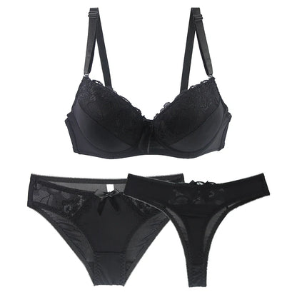 2025 New Sexy Bras Set Embroidered Lace Push Up 2 Piece Underwear For Women Plus Size White Black Beige Blue Red Purple Lingerie