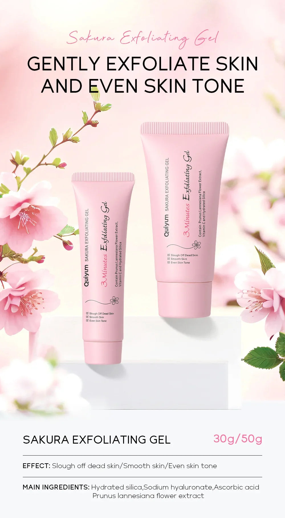 Sakura Exfoliating Peeling Gel Facial Scrub Moisturizing  Nourishing Repair Scrubs Face Cream Beauty Skin Care