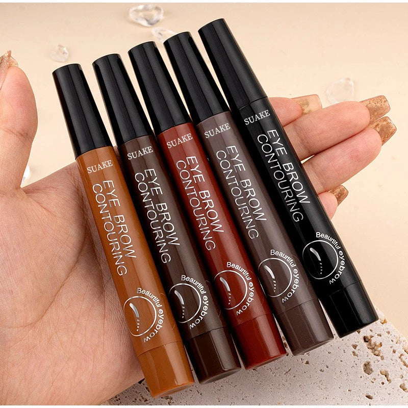 4 Forks Eyebrow Pencil Waterproof Long-lasting Natural Tint Brows Makeup Anti-smudge Non-fading Easy To Draw Eyebrow Cosmetic