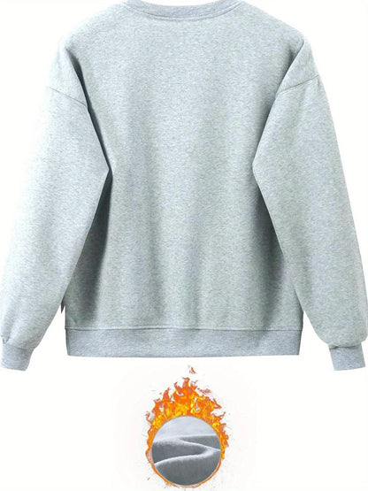 Women's autumn and winter hip-hop casual street cross graphic printed round neck sports shirt+sports pants set warm clothing