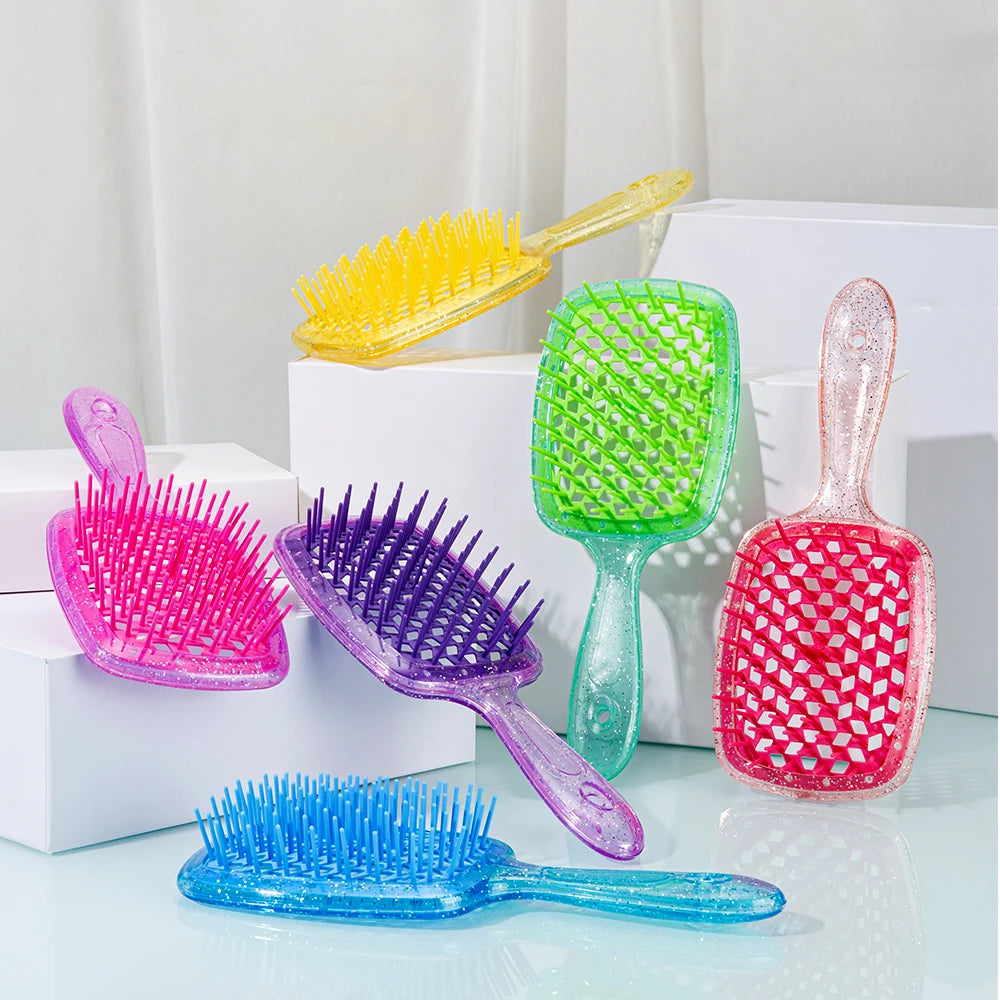 1pcs Tangled Hair Comb Detangling Hair Brush Massage Combs Hollow Out Wet Curly Hair Brushes Home Salon DIY Combs Hairdressing