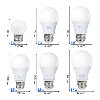 4pcs/lot E27 LED Bulb Lamps AC 220V SMD2835 3W 6W 9W 12W 15W 18W Lampada Led Lig