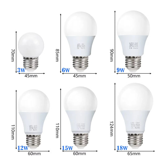 4pcs/lot E27 LED Bulb Lamps AC 220V SMD2835 3W 6W 9W 12W 15W 18W Lampada Led Lig