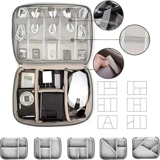 Cable Storage Bag Waterproof Digital Electronic Organizer USB Data Line Charger