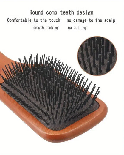 1pc Wooden Airbag Massage Comb Scalp Care Female Curly Hair Household High-grade Anti-static Hair Bamboo Hair Brush Salon