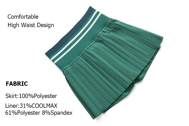 Women Short Sportswear Two Pieces Fitness Yoga Set High Waist Tennis Skirt Crop Top Gym Suit Female Breathable Sportswear